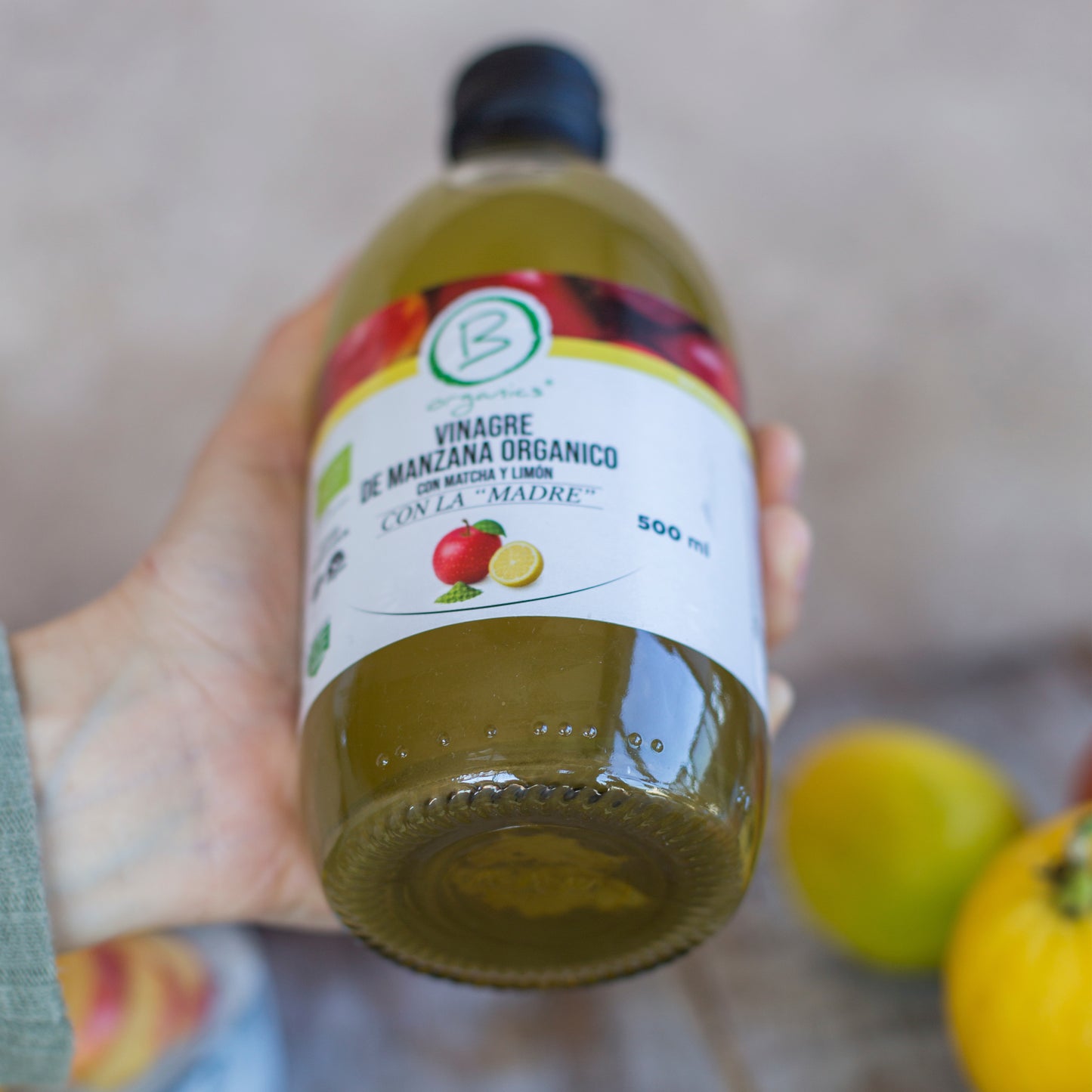 Vinagre manzana con matcha y limón