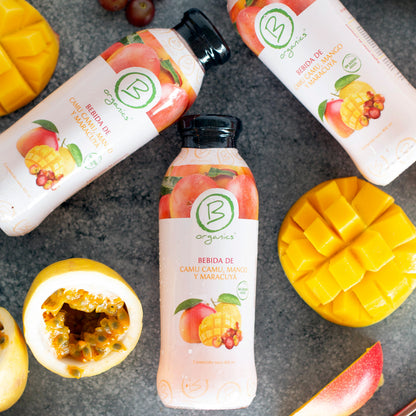 Bebida camu camu, mango y maracuyá