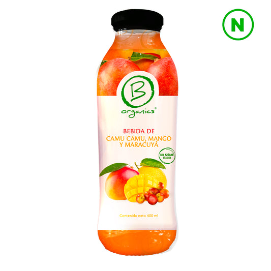 Bebida camu camu, mango y maracuyá