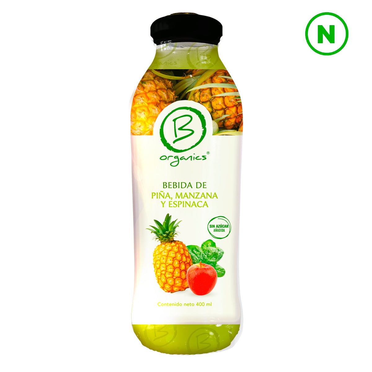 Bebida piña, manzana y espinaca