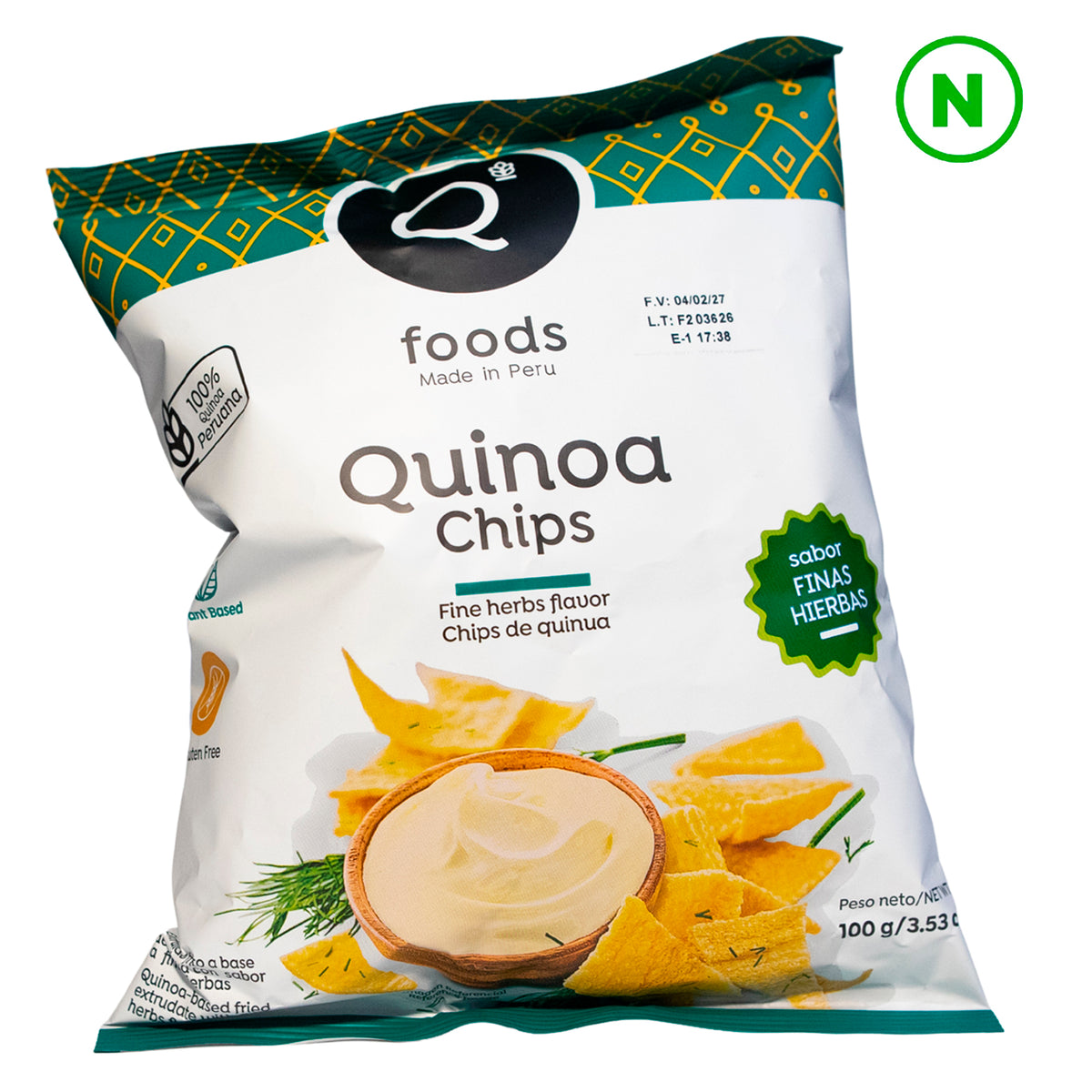 Chips de quinoa finas hierbas 100g