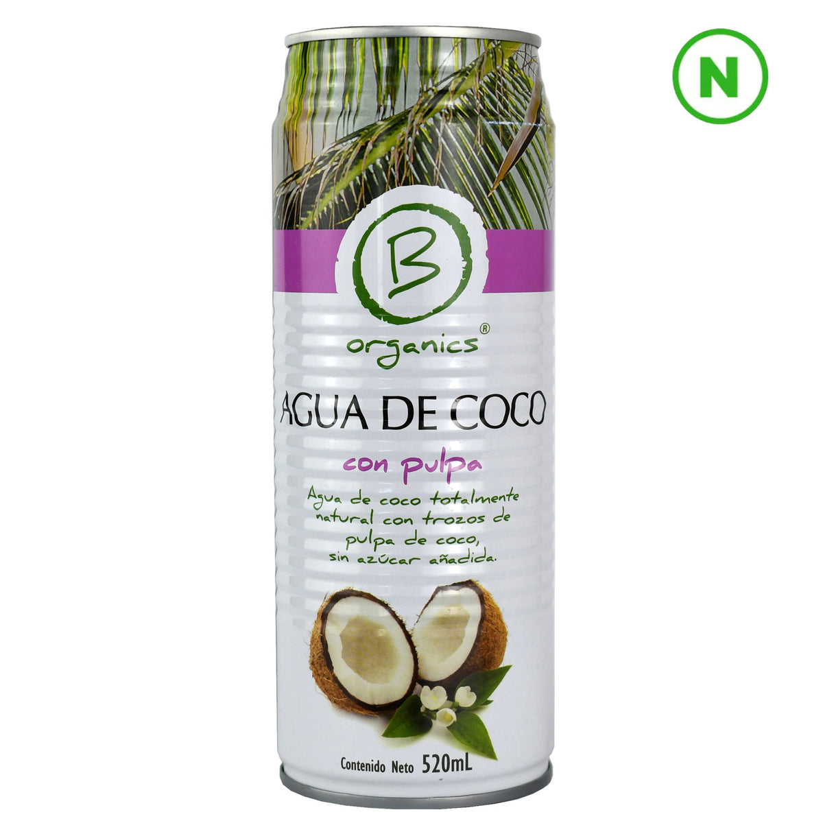 Agua coco con pulpa 520 ML B ORGANICS