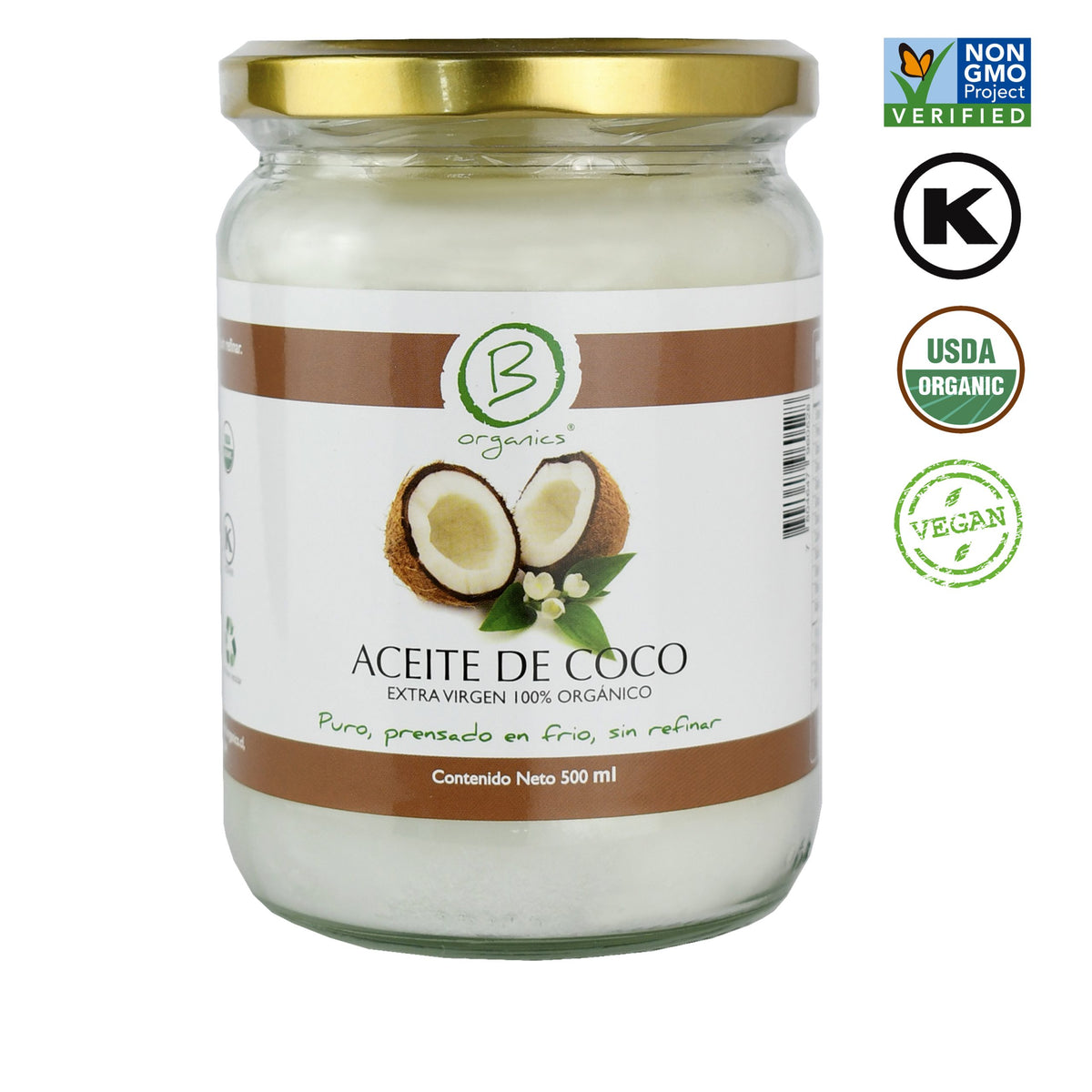 ACEITE DE COCO ORGÁNICO EXTRA VIRGEN BE ORGANICS 500 ML